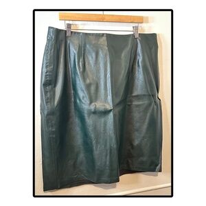 Forrest Green Pleather Midi Skirt in Size 20 by Eloquii